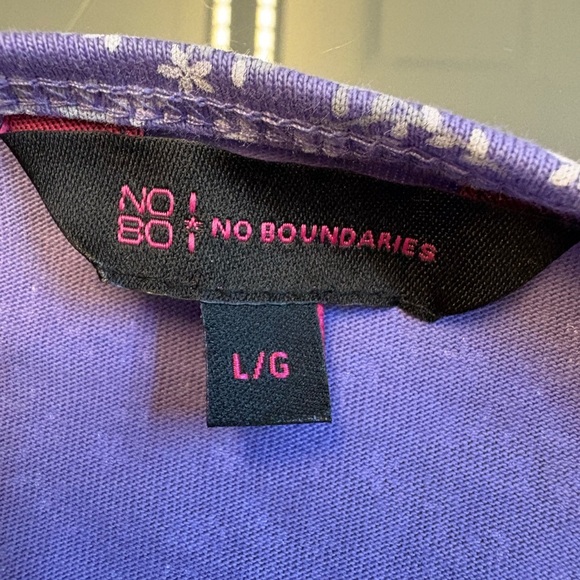 NWT No Boundaries Purple Short Sleeve coquette Wrap Crop Top women's teen Large - Picture 5 of 10